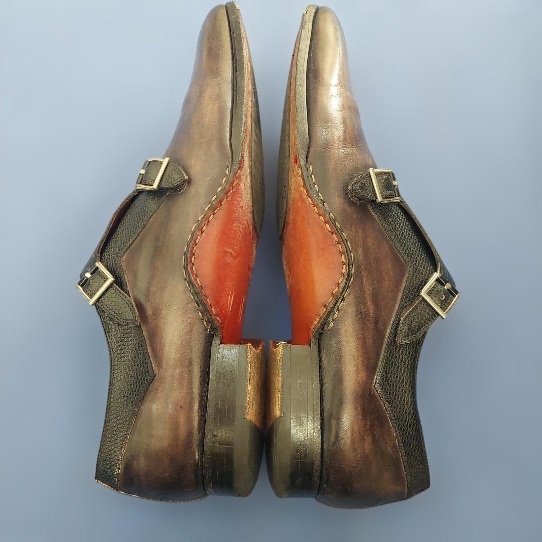 マグナーニ ダブルオパンケ ダブルモンクビジネスシューズ