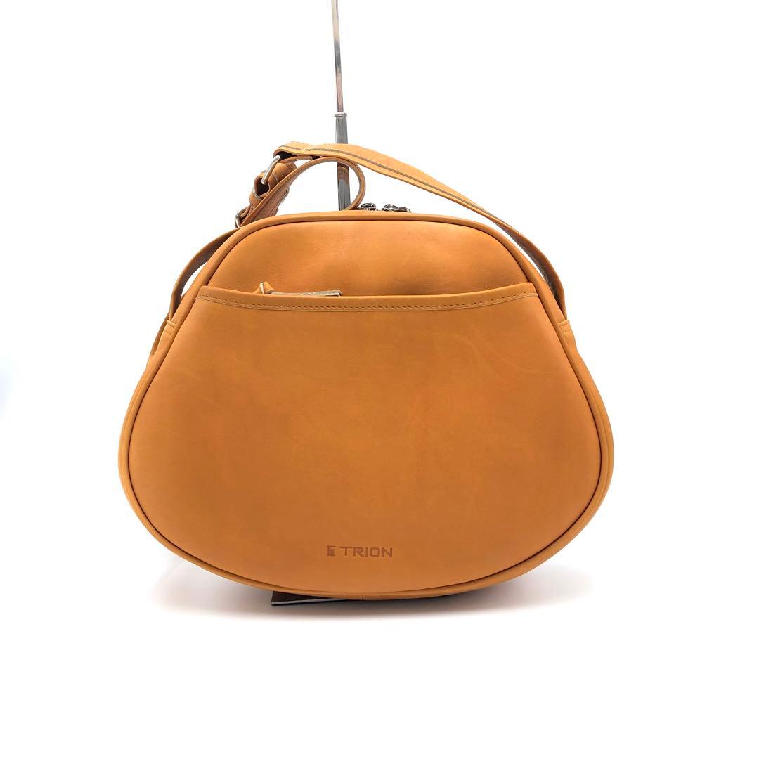 TRION グローブデザイン ショルダーバッグ レザー 本革 キャメル