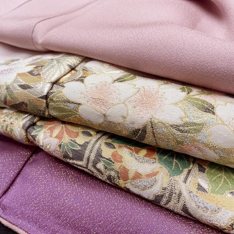 512mt55,504mu51●豪華 縫い取り訪問着 宝相桜華文 金銀糸きらめく