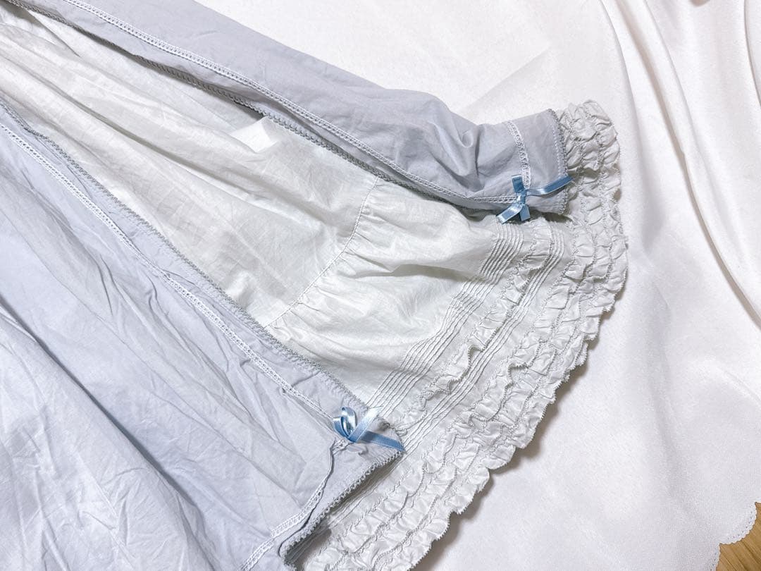 【新品タグ付き】ピンクハウス 配色ローンレイヤードワンピース　ブルー