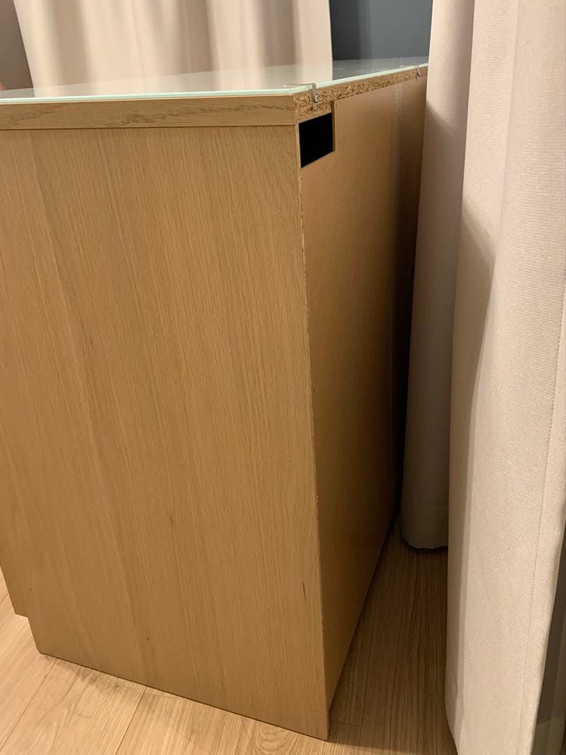 IKEAイケア引き出しMALMガラストップキャビネット チェスト