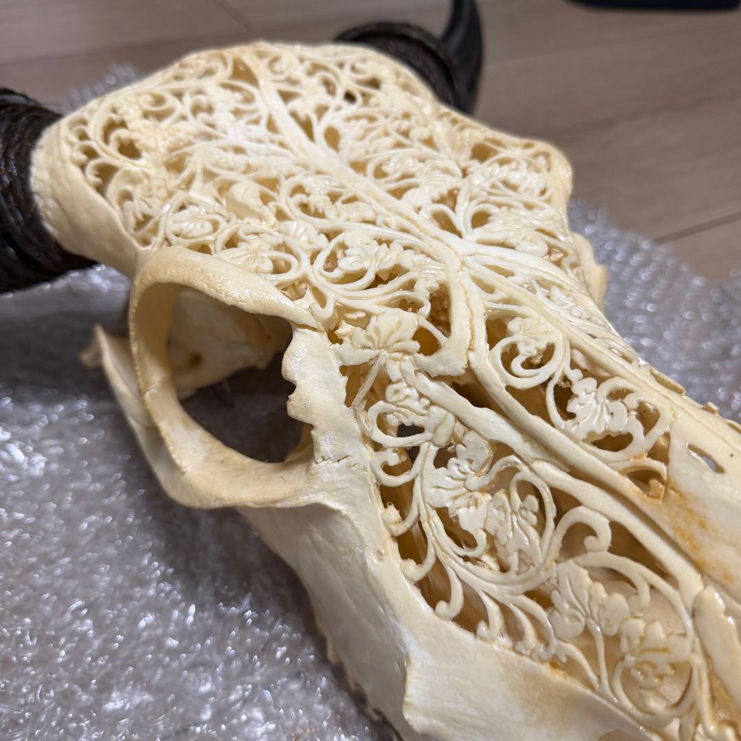 値下げしました！バッファロースカル　牛頭蓋骨　壁掛け彫像　カウボーイ　アメカジ