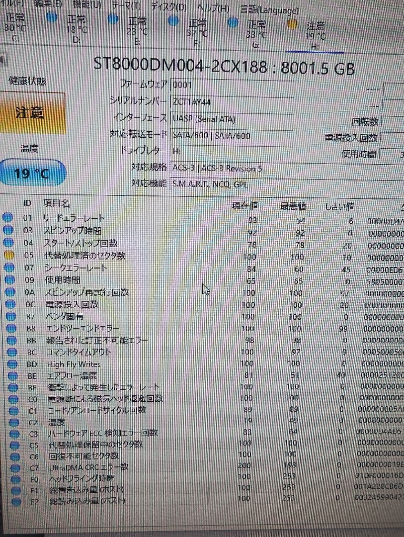 【SEAGATE】8TB HDD ST8000DM004 注意表示