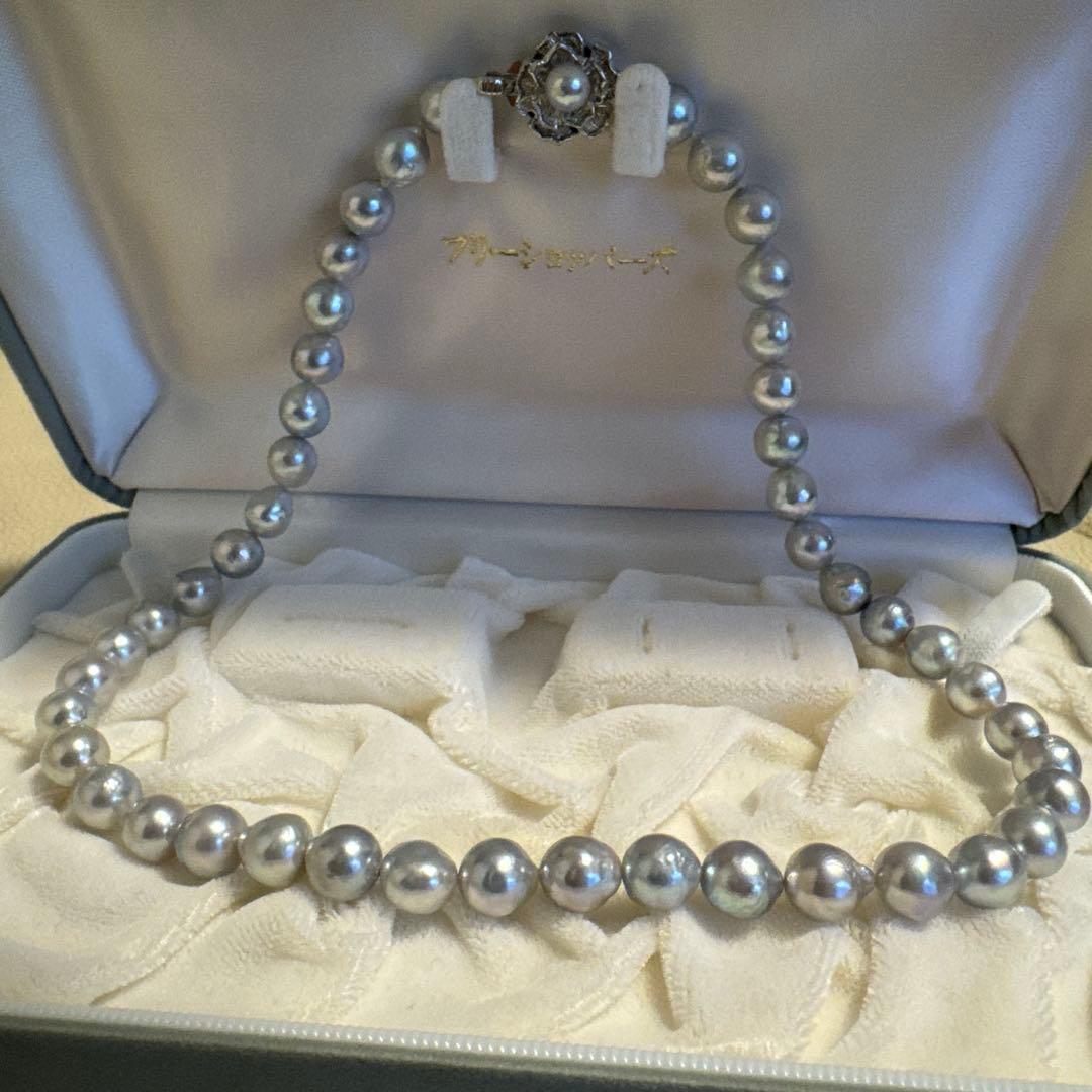 アコヤパール　ネックレス　8-8.5mm シルバーブルー系　本真珠