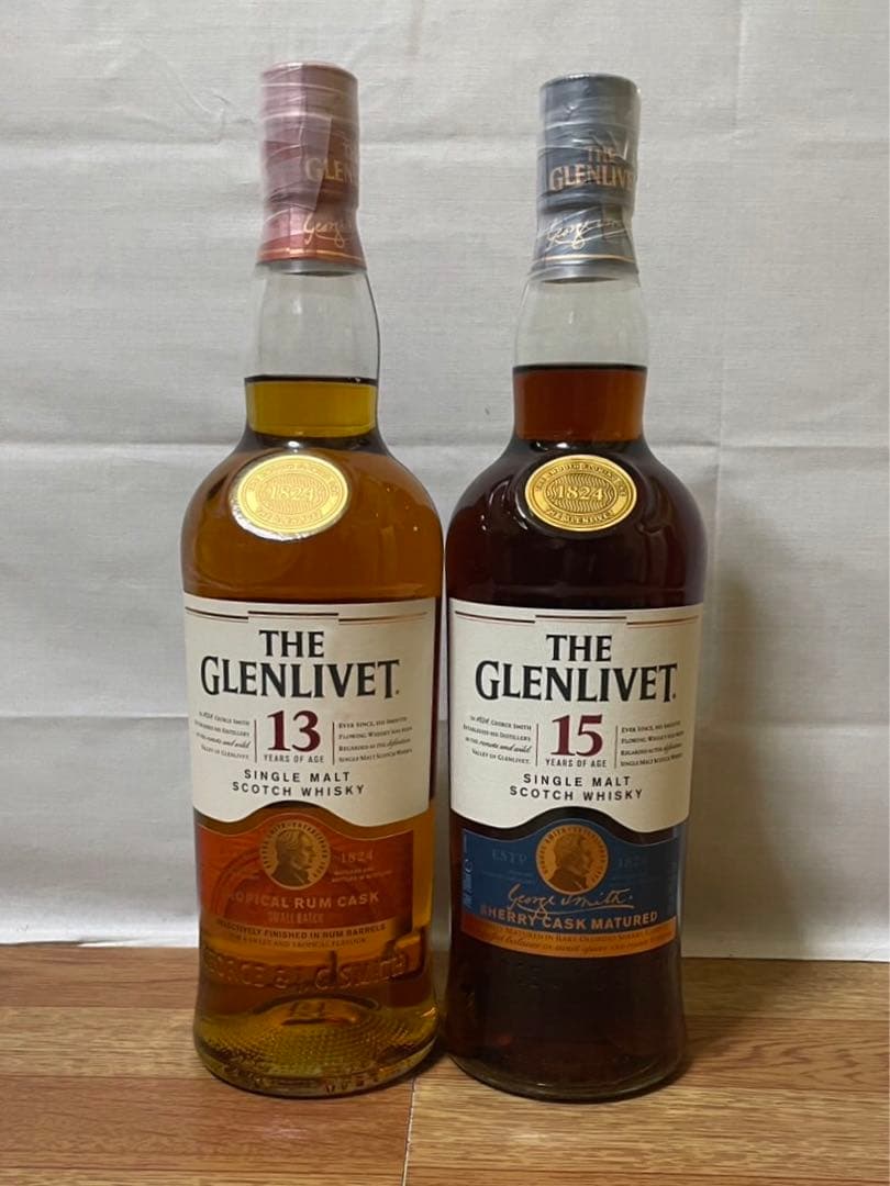 台湾限定 グレンリベット13年 ラムカスク&15年 シェリーカスク 2本セット
