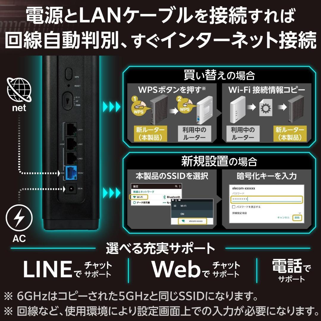 【新品値下】新発売 エレコム WiFiルーター WiFi7 WRC-W703-B