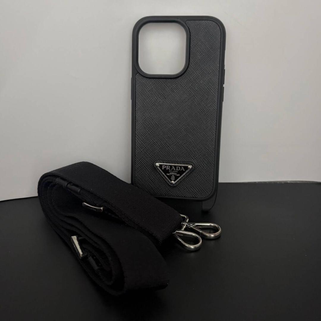 プラダ スマホショルダー スマホケース iPhone用 14PRO MAX 黒