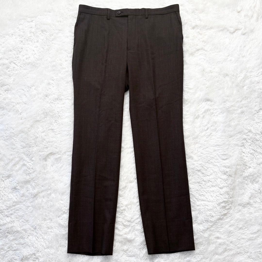 【極美品】レミュー 3ピース スーツ セットアップ 千鳥格子 ブラウン Lサイズ