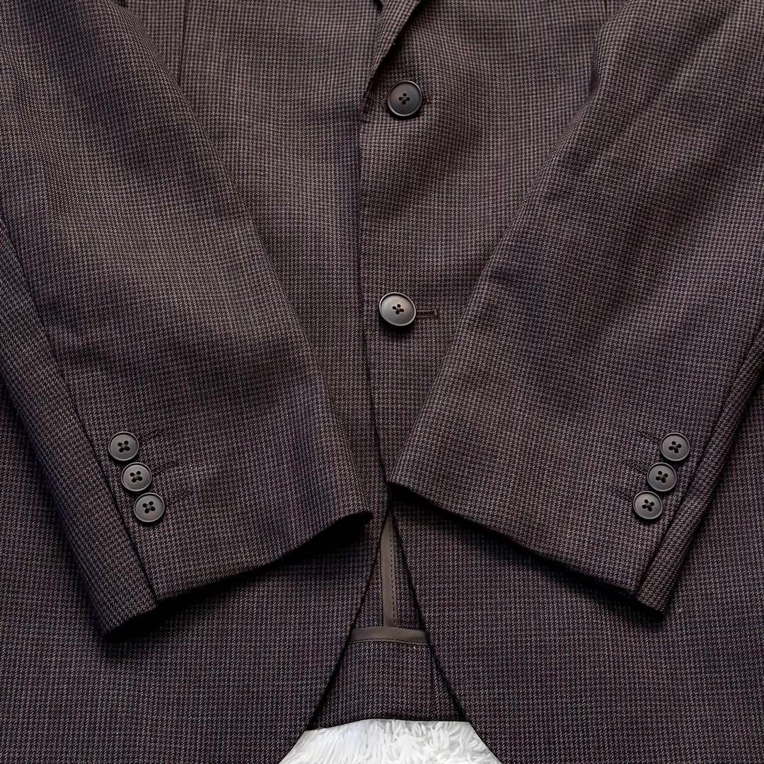 【極美品】レミュー 3ピース スーツ セットアップ 千鳥格子 ブラウン Lサイズ