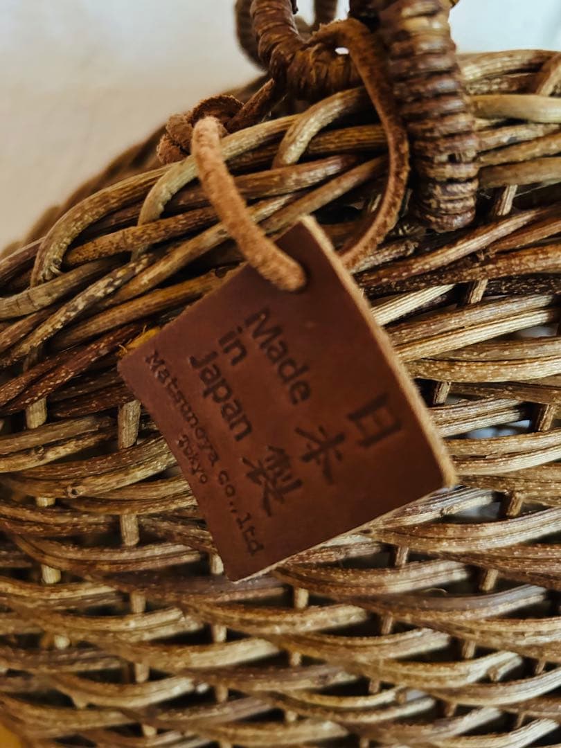職人手作り　あけびつる編み　手提げカゴ