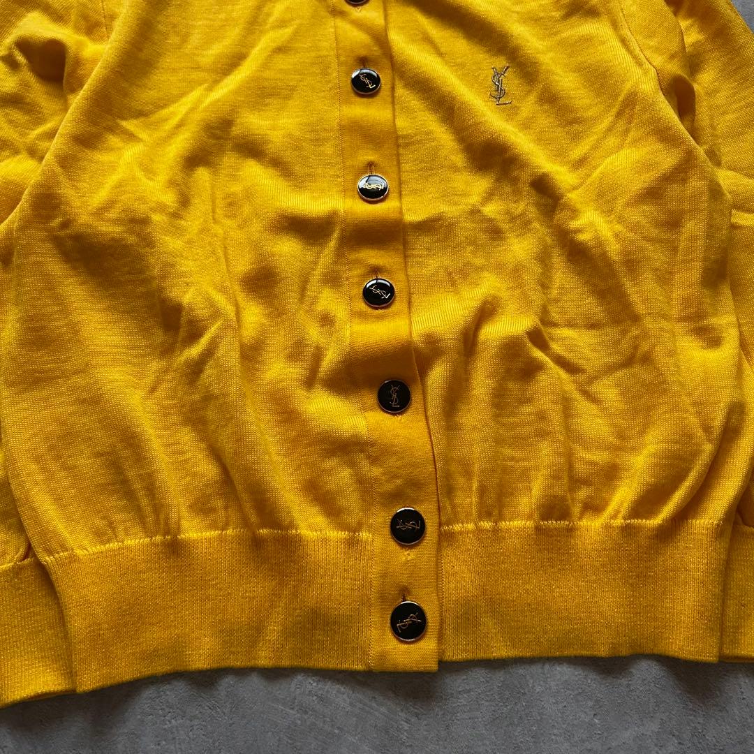 トップス retro Yves Saint Laurent cardigan yellow