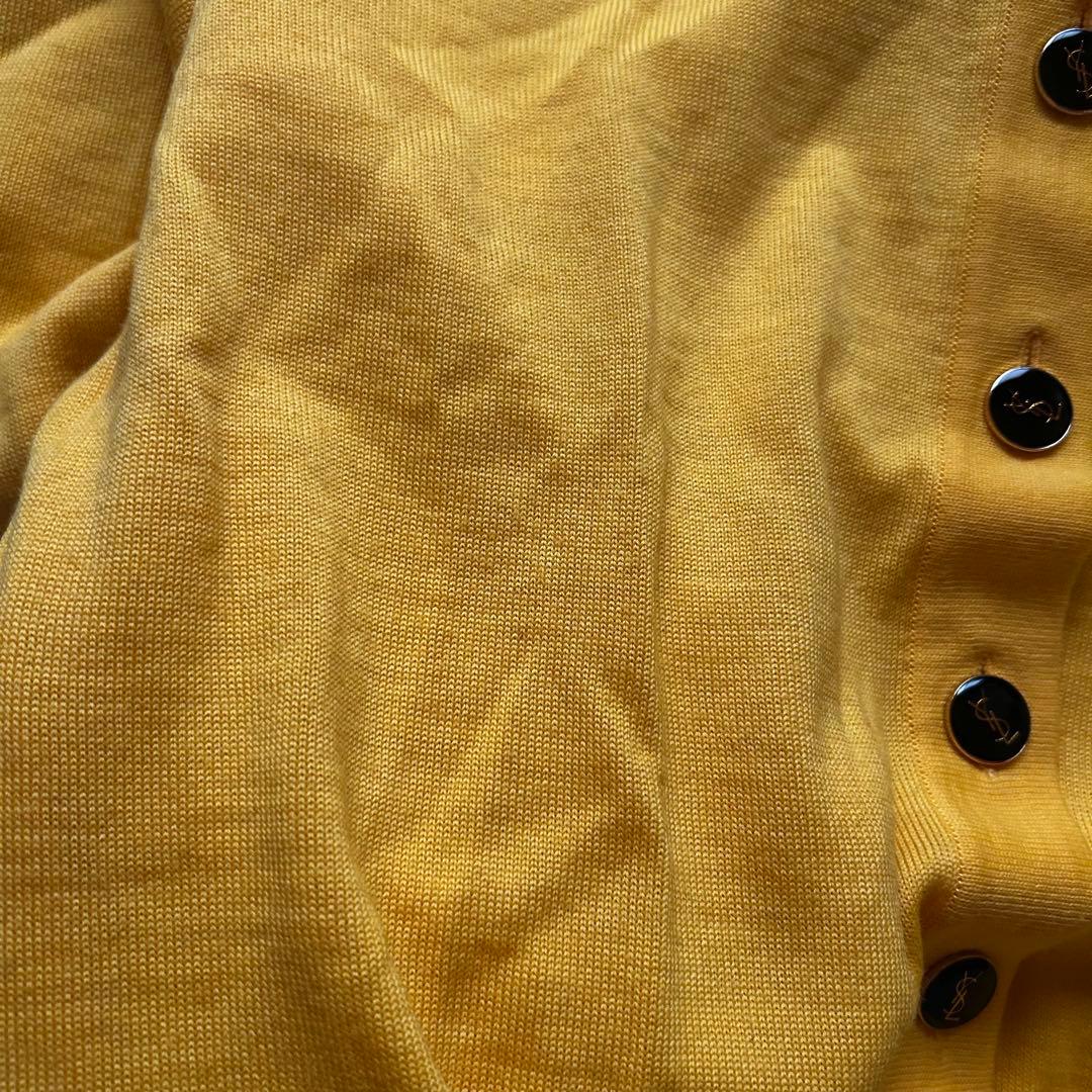 トップス retro Yves Saint Laurent cardigan yellow