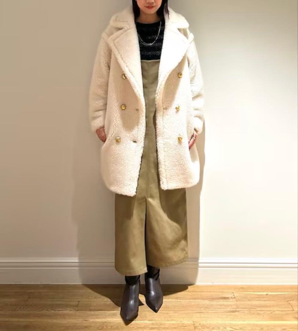 【美品】allureville ウールMIXボアピーコート　01(S)