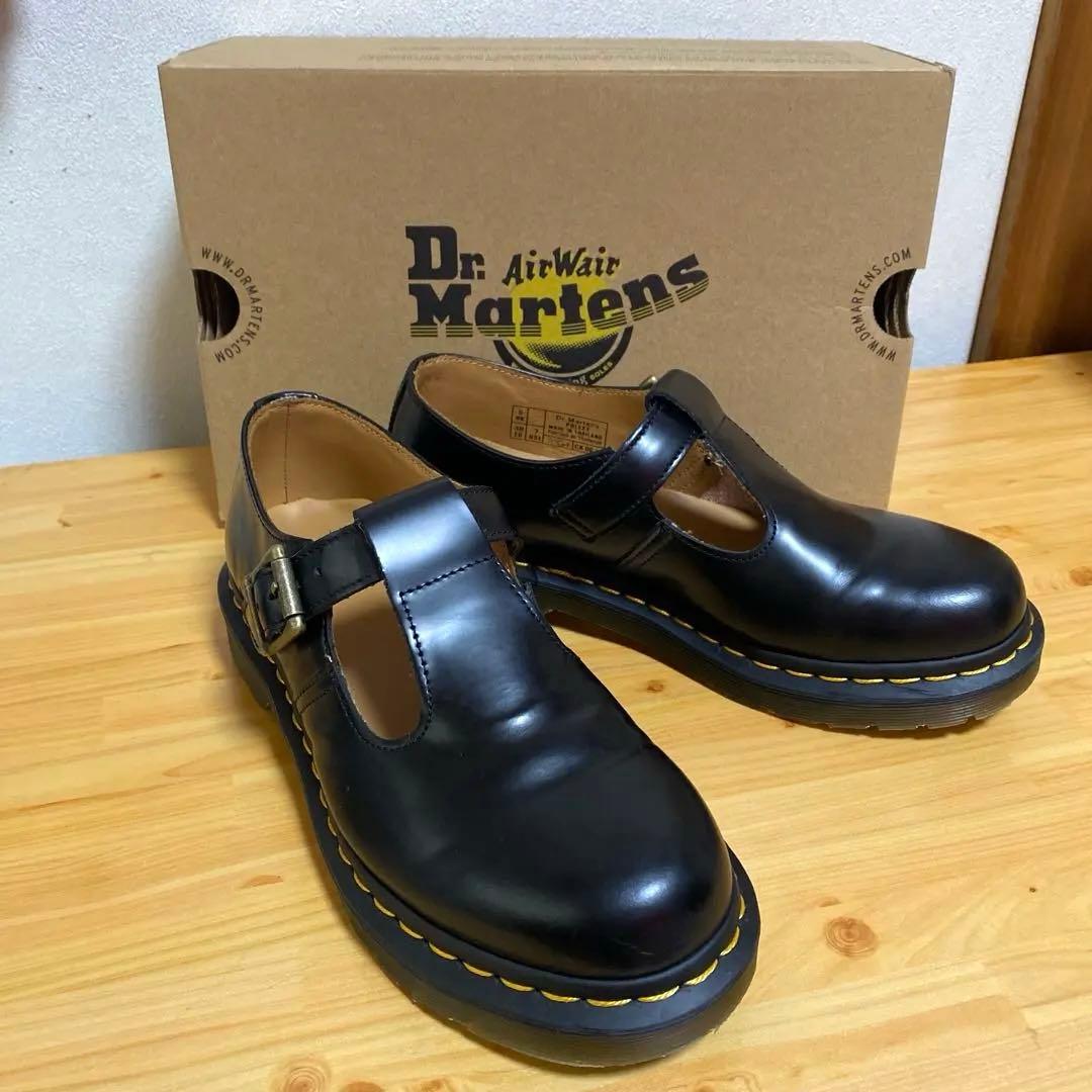 【Dr.Martens】 POLLEY Tバーシューズ ブラック 24㎝
