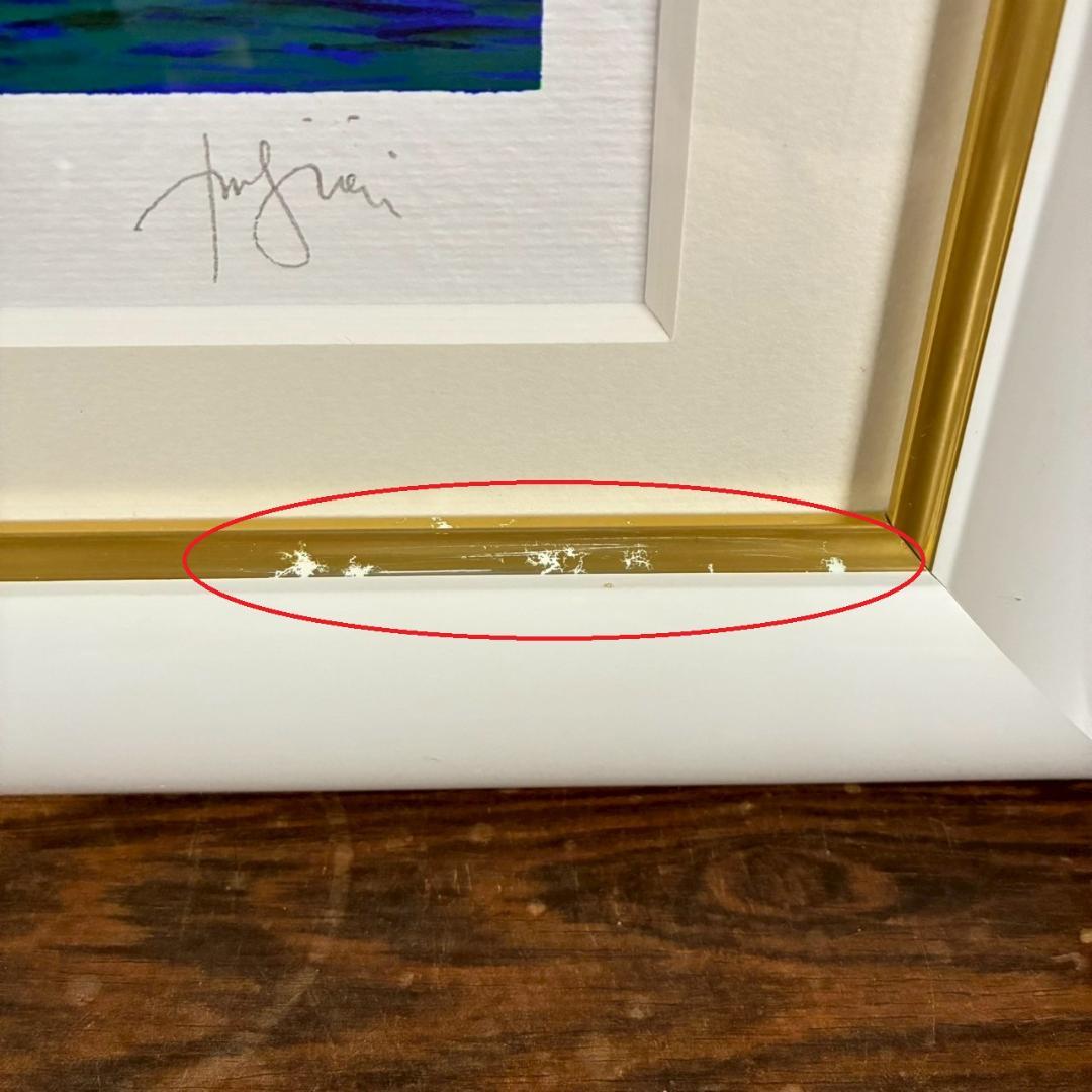 美品 ティノ・ステファノーニ「角柱灯台」シルクスクリーン 直筆サイン入 額縁入