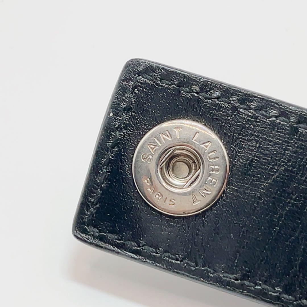 【SAINT LAURENT 】サンローラン カサンドラ ロゴキーリングブラック
