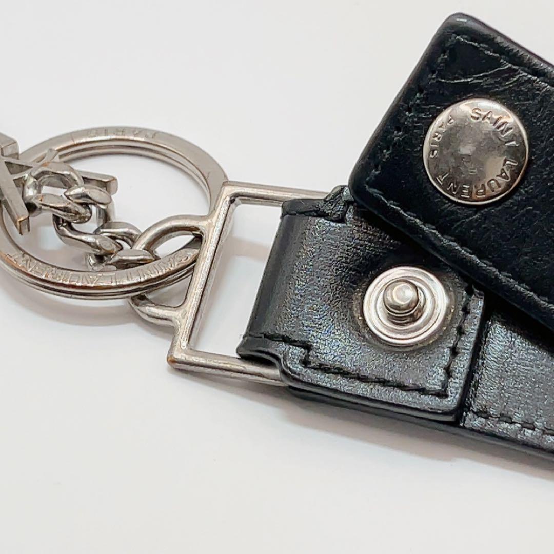 【SAINT LAURENT 】サンローラン カサンドラ ロゴキーリングブラック