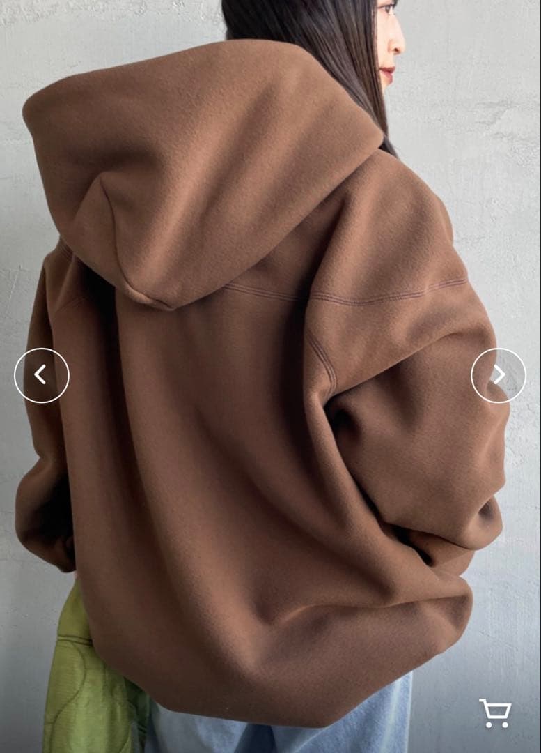 アメリカーナ　 ワンポイント刺繍ロゴ フリースフードジャケット