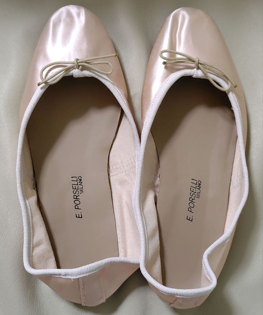 PORSELLI ポルセリ　サテン バレエシューズ ピンク