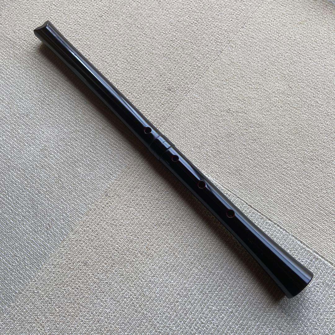 229 黒い尺八 ニ尺管　五音孔 三角形開口部