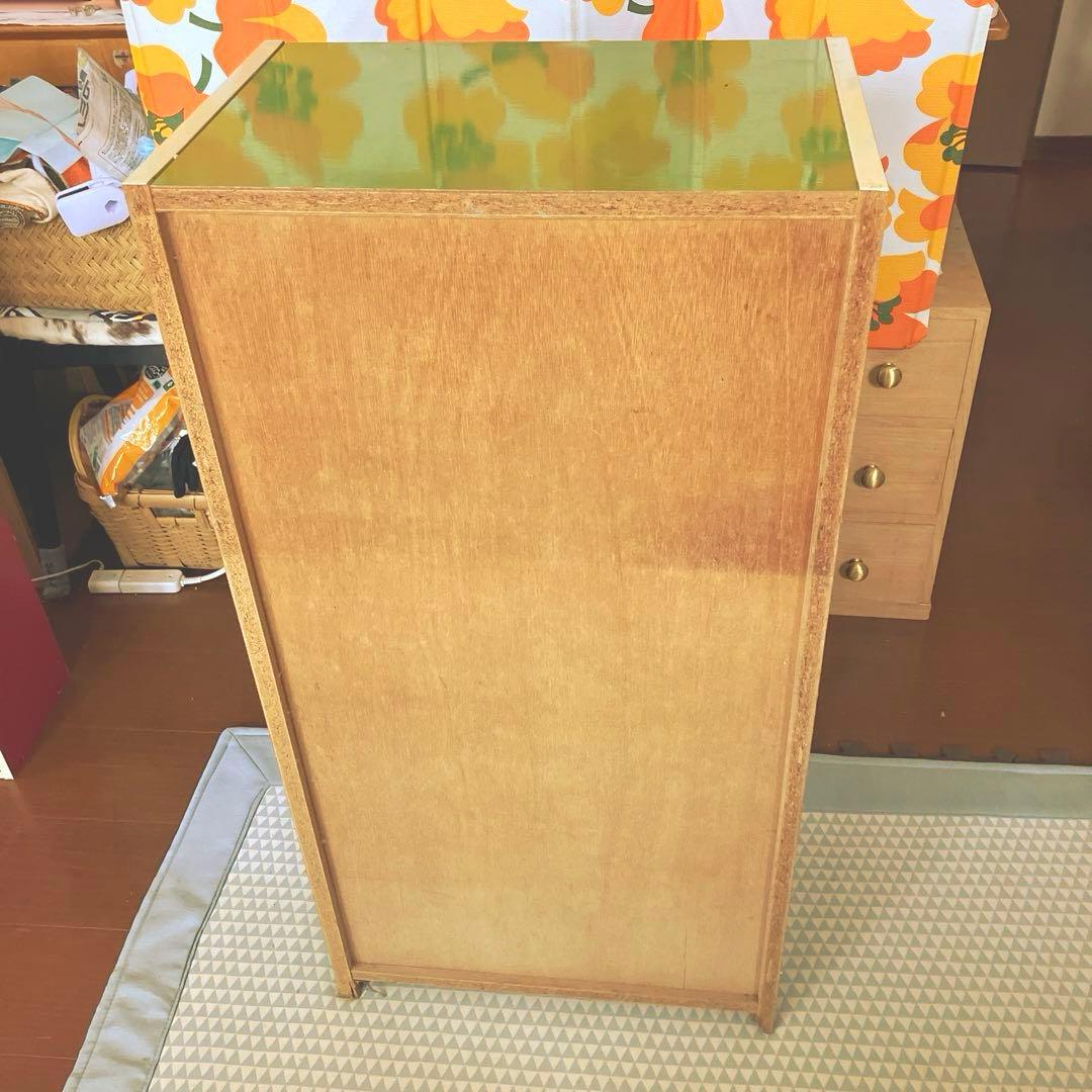 レトロポップ 木製 5段 チェスト 箪笥 グリーン昭和レトロ 引き出し 緑