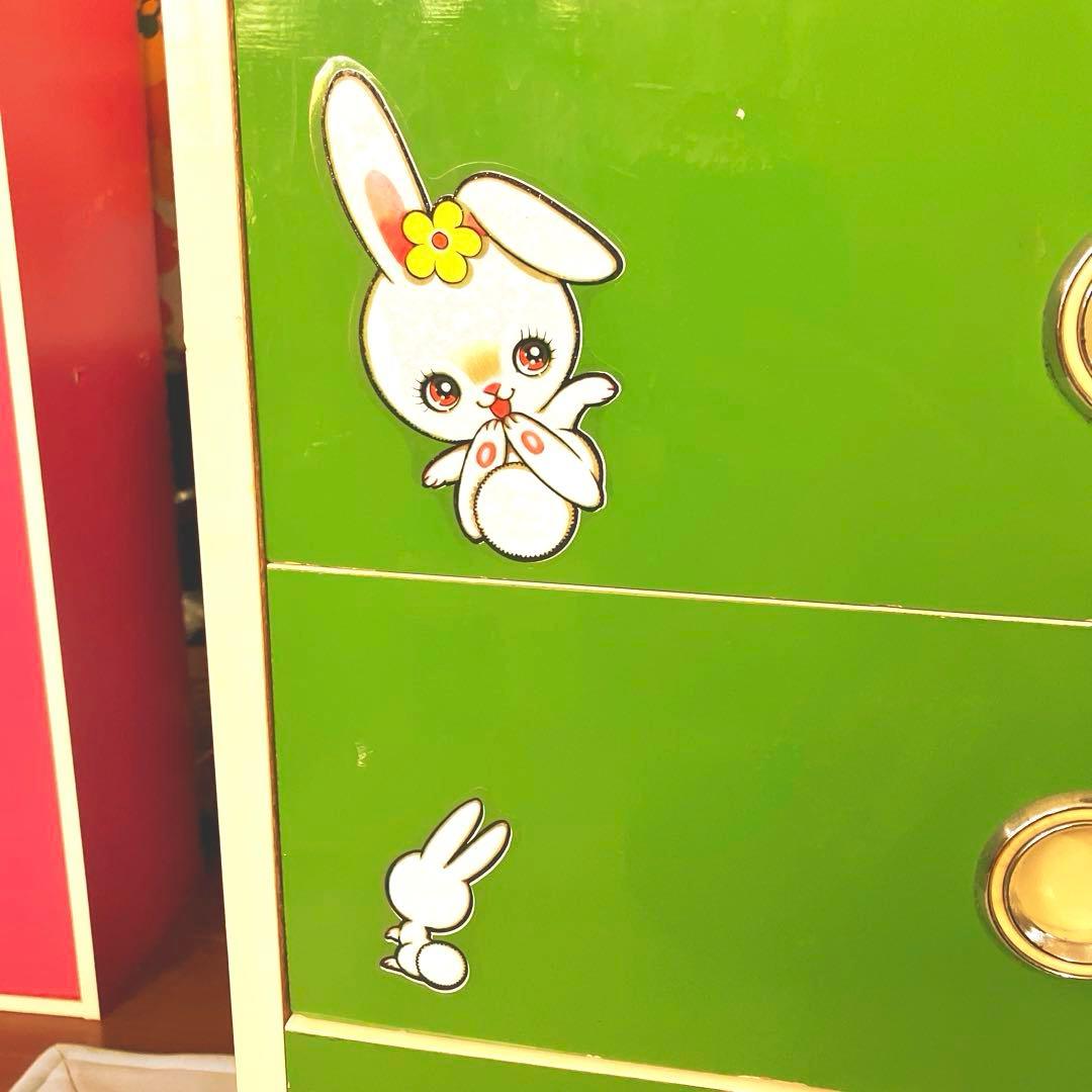 レトロポップ 木製 5段 チェスト 箪笥 グリーン昭和レトロ 引き出し 緑