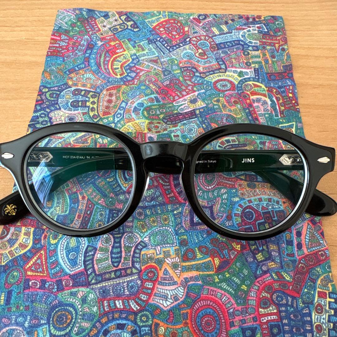 ほぼ未使用/JINS/黒縁メガネ