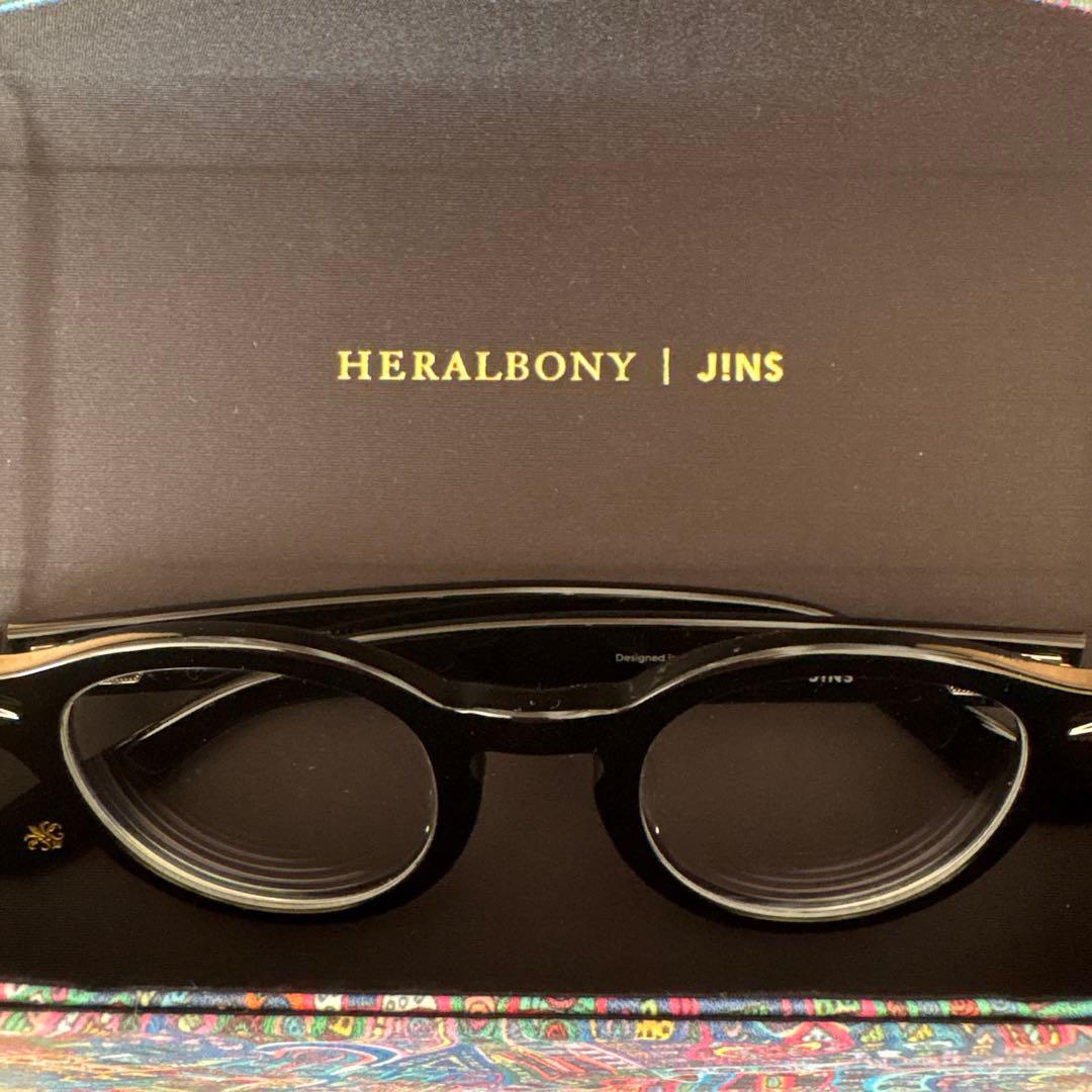 ほぼ未使用/JINS/黒縁メガネ