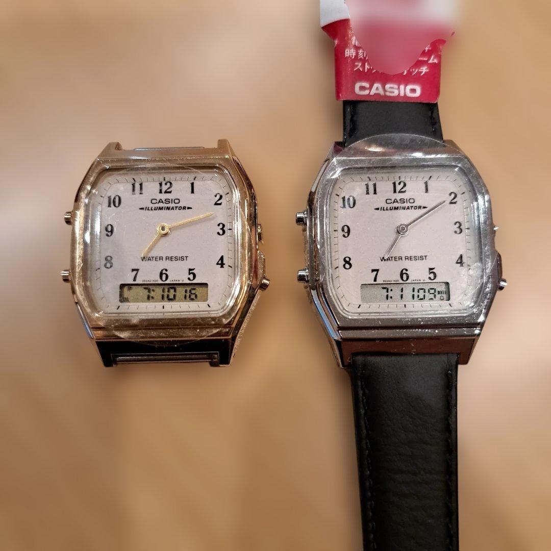 激レア　カシオ　イルミネーター　AQ-232L-7B ヴィンテージ　金銀セット