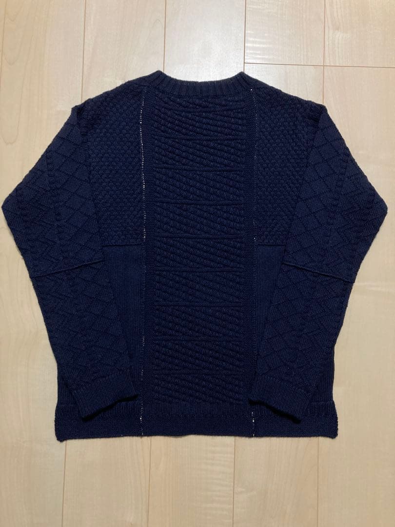 VALENTINO ネイビー ケーブルニットセーター