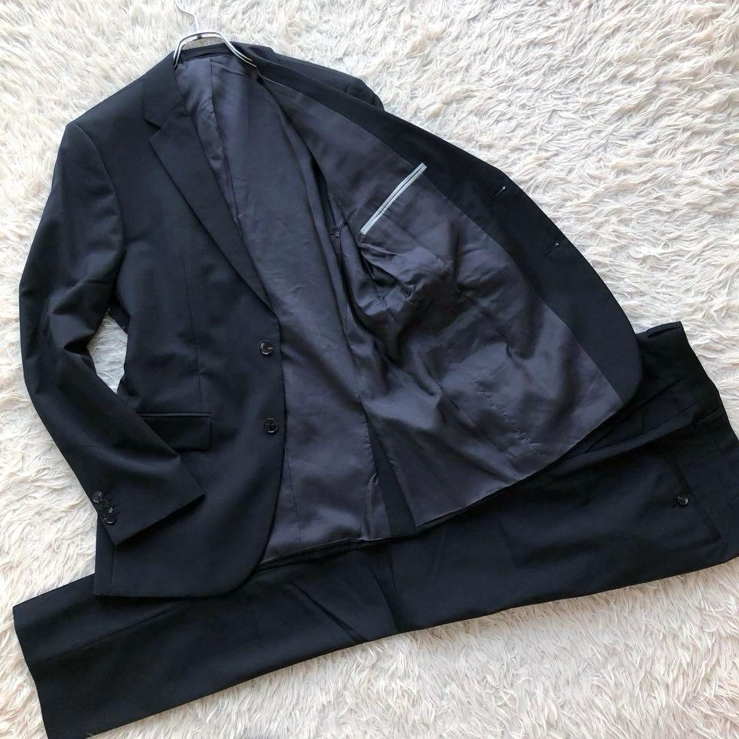 【極美品】ヒューゴボス　スーツ　上下　黒　ウール100% フォーマル　大谷翔平