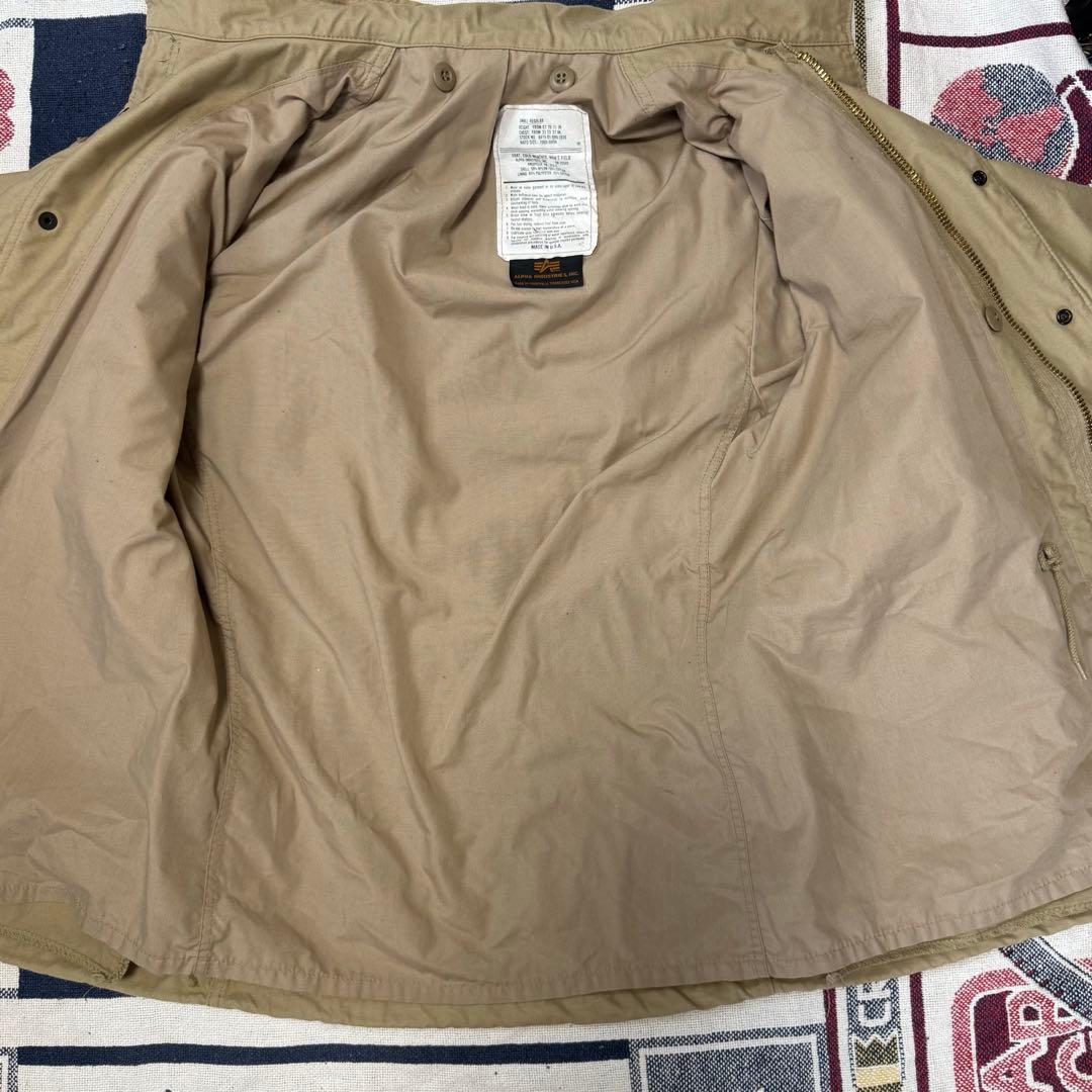 【USA製】ALPHA M-65 フィールドジャケット ベージュ 80s
