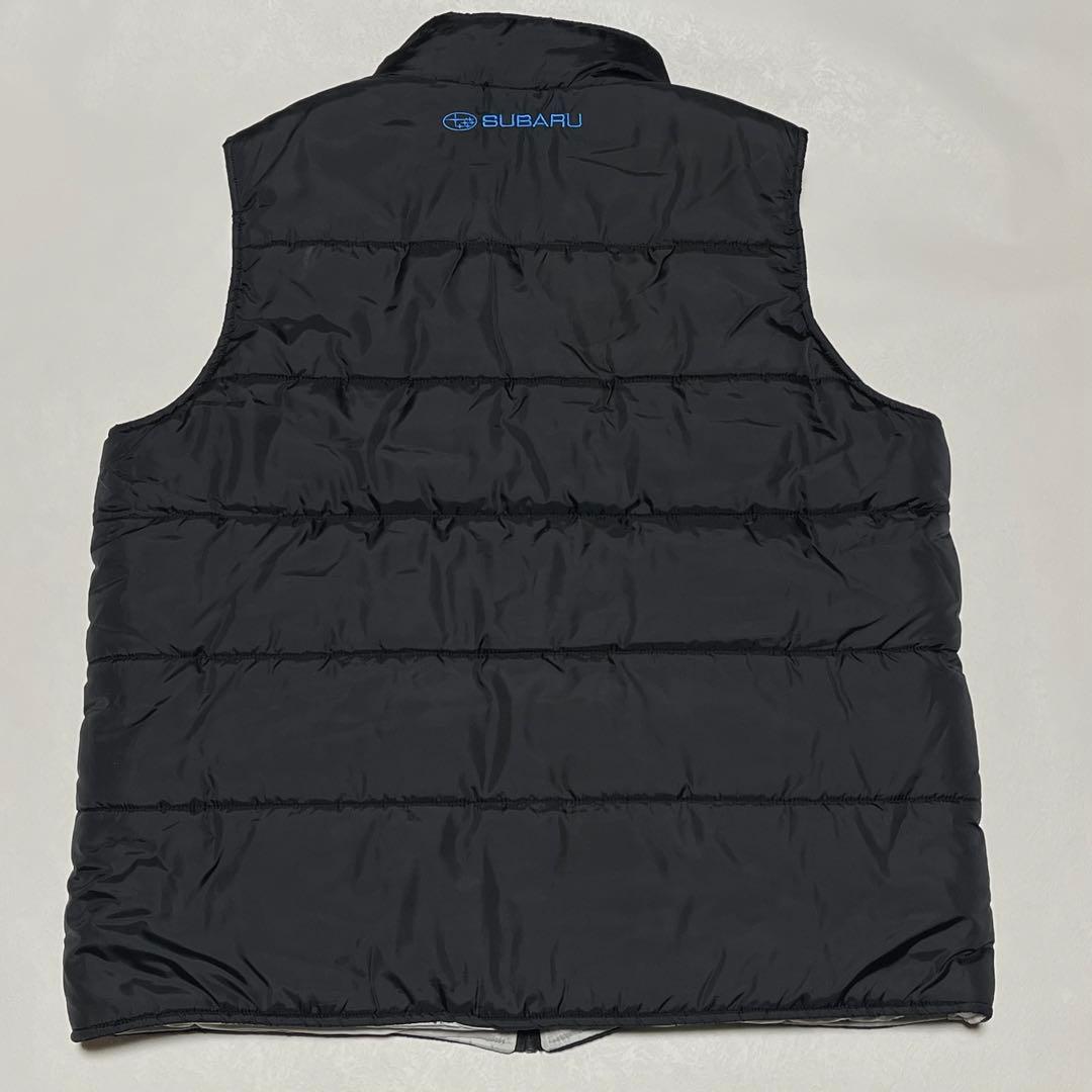 美品 SUBARU リバーシブル 中綿 ベスト 企業ロゴ ブラック スバル