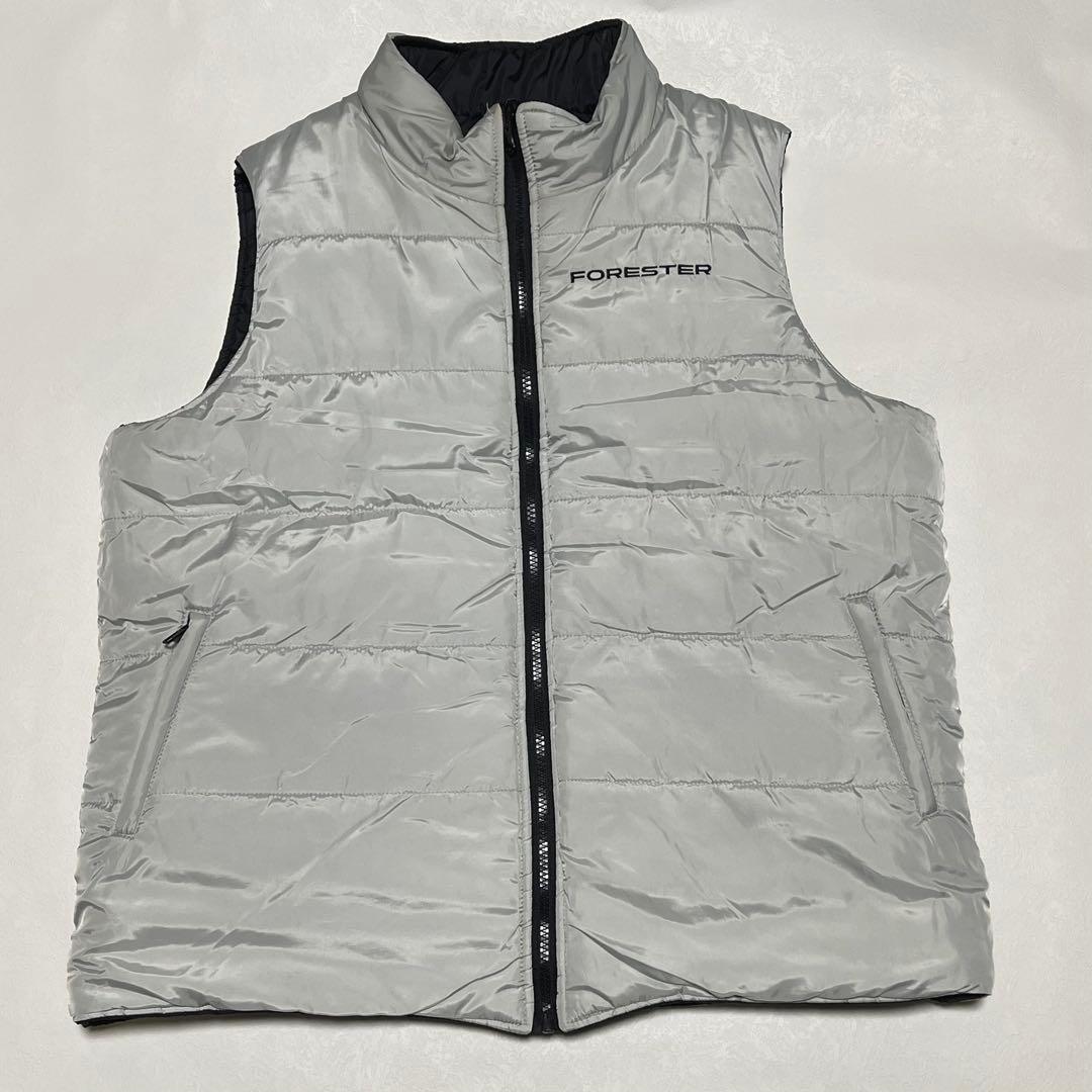 美品 SUBARU リバーシブル 中綿 ベスト 企業ロゴ ブラック スバル