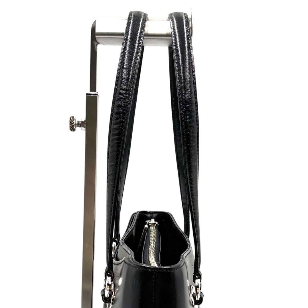 【美品】 WAKO ワコウ ハンドバッグ ブラック ハンドバッグ ロゴ