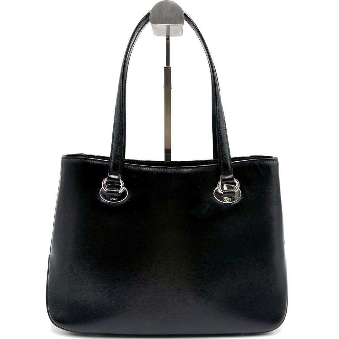 【美品】 WAKO ワコウ ハンドバッグ ブラック ハンドバッグ ロゴ