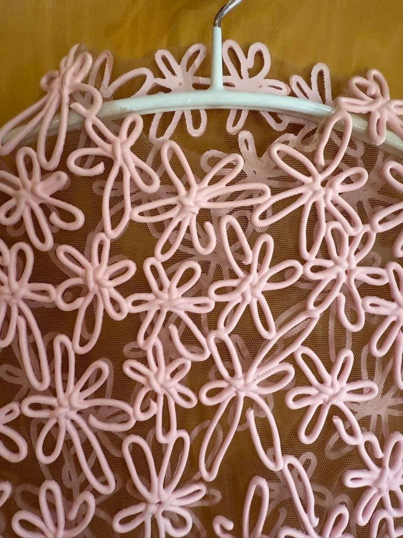 【希少】Kasia Kucharska 3Dフラワー メッシュトップス ピンク