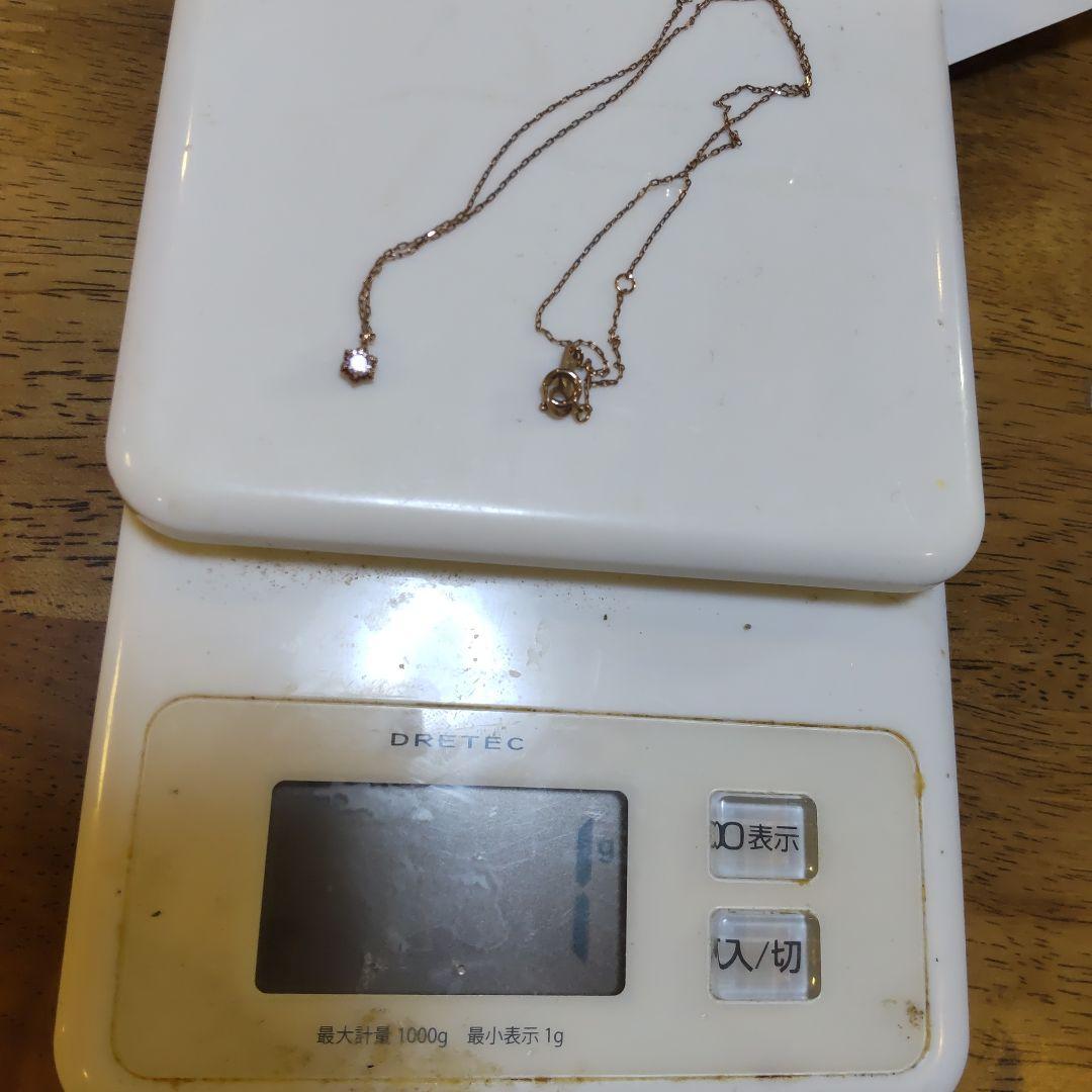 4℃ ピンクゴールド 一粒ストーン ネックレス