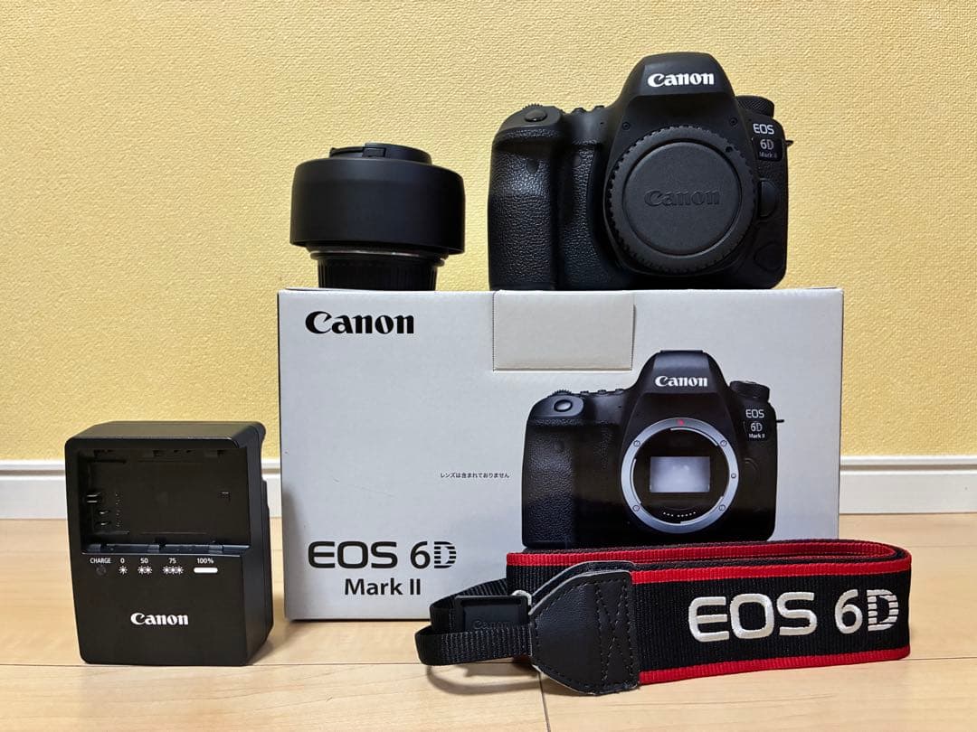 【美品】【即購入可】Canon EOS 6D mark II レンズ、箱付き