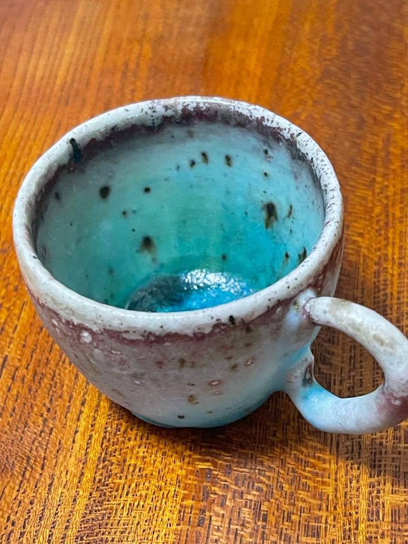 山田想 青窯変ぐいのみ 作家もの　酒器 常滑焼　ぐい吞み 桐箱