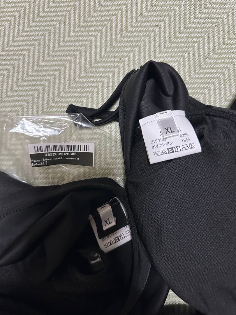 judin 2way ribbon motif swimwear Lサイズ 黒