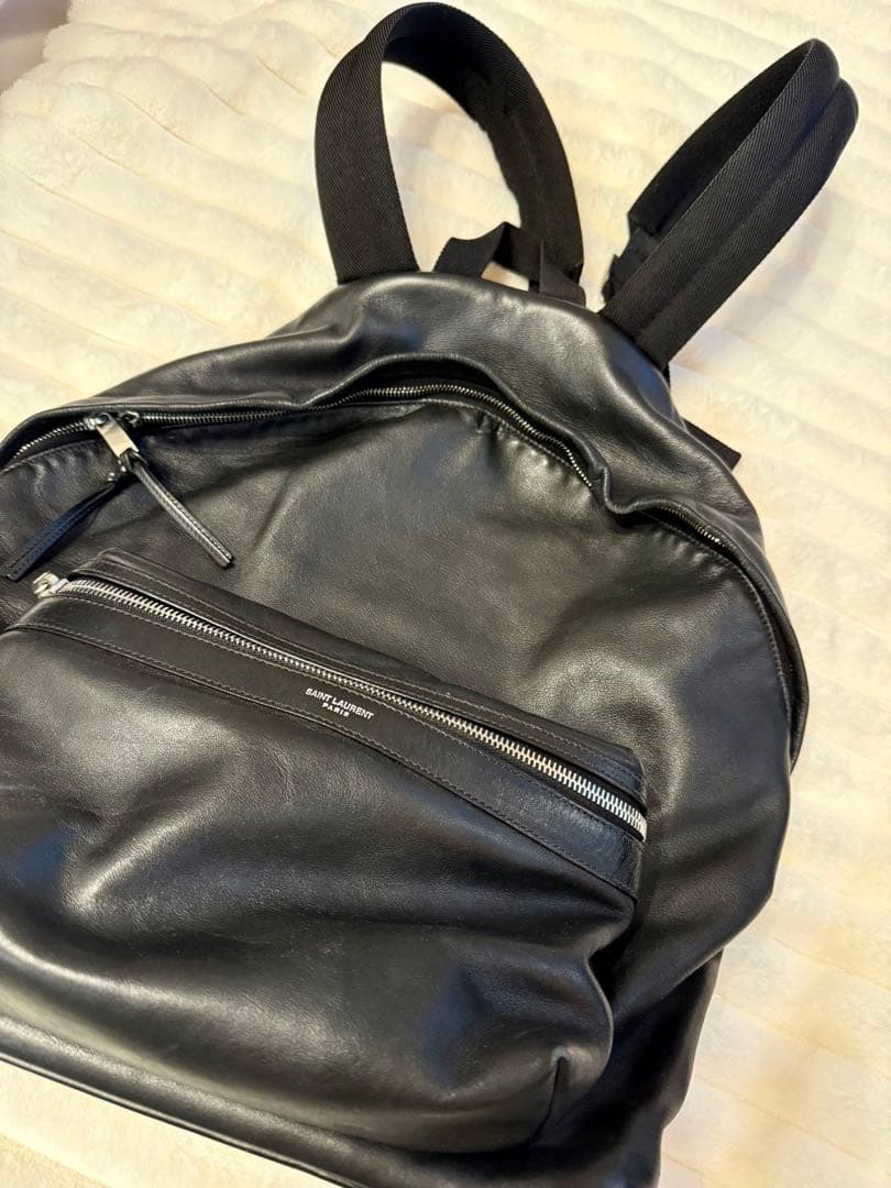 サンローランパリ リュック バックパック シティ ブラック レザー