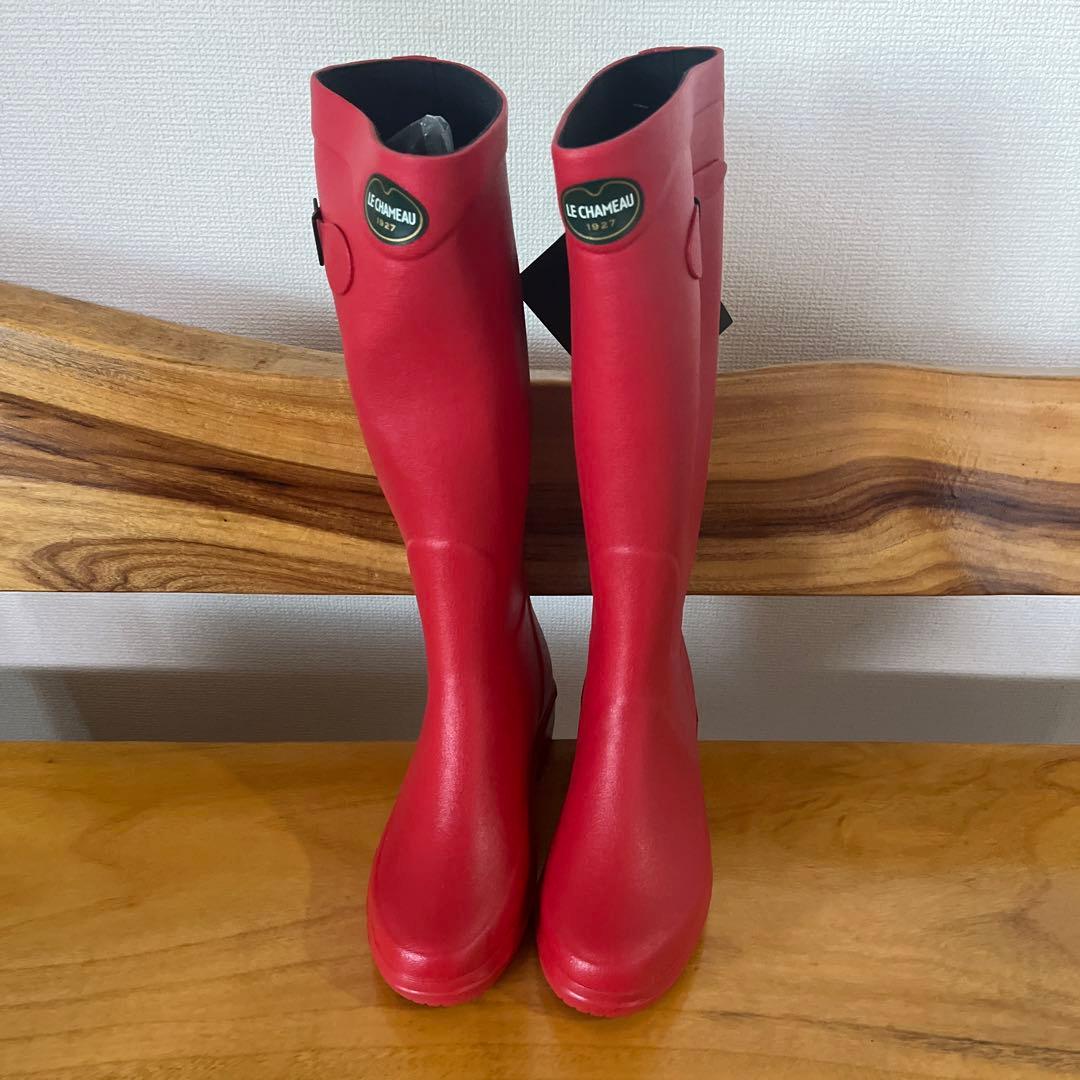 【294】レディース　レイン　ラバーブーツLE CHAMEAU ４０