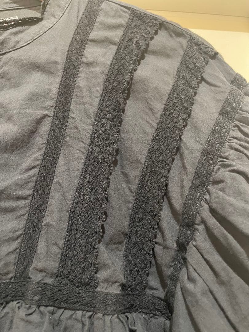 新品同様【デニム＆ダンガリー】 ローンレースブラウス02size