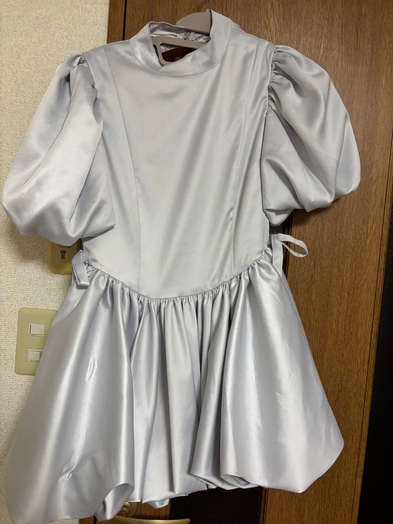 スカート treaturself satin balloon peplum mini