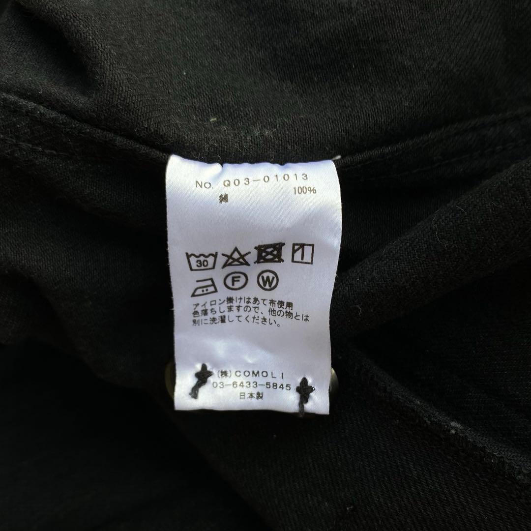 COMOLI（コモリ）デニム　オールインワン　ブラック