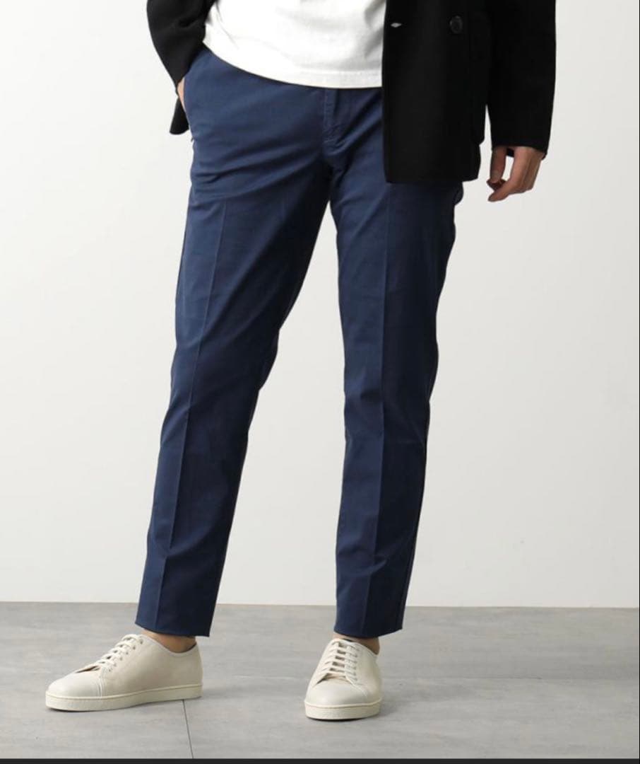 【美品】PT01 メンズ チノパン 32inc. L 82 ネイビー 製品洗い