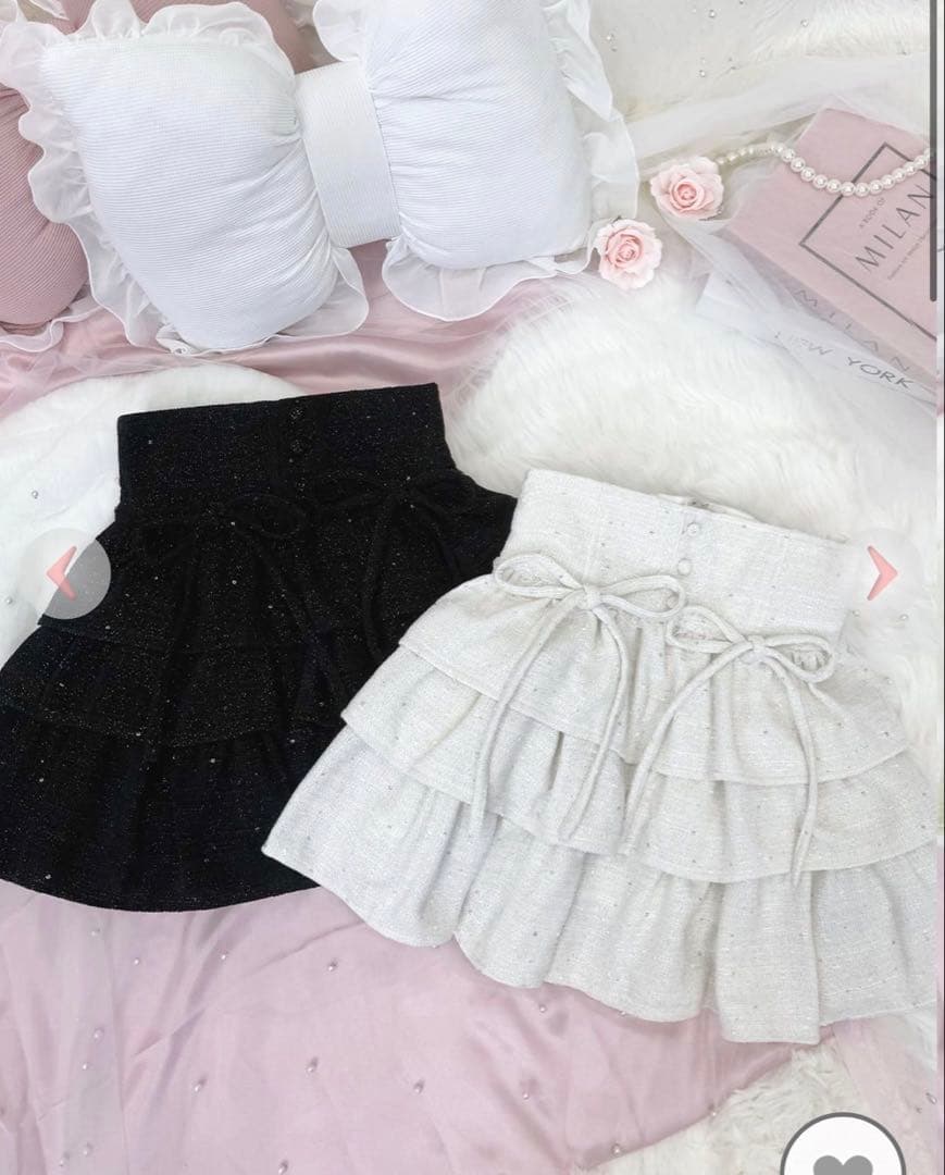 ハニーミュウ　ツイードティアードフリルスカート