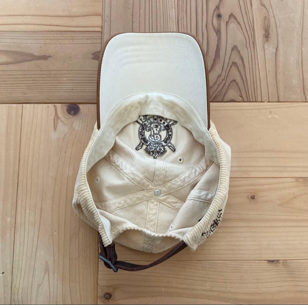 Ralph Lauren ラルフ キャップ 帽子 レザー コーデュロイ 90s