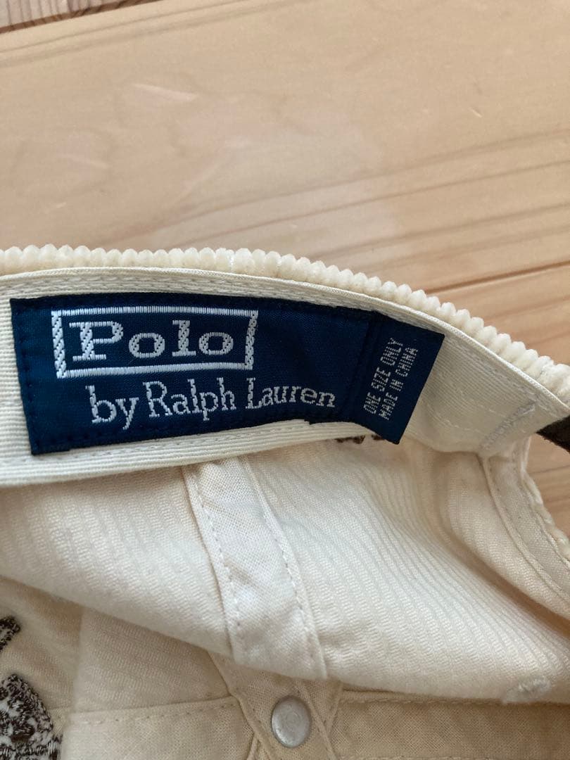Ralph Lauren ラルフ キャップ 帽子 レザー コーデュロイ 90s